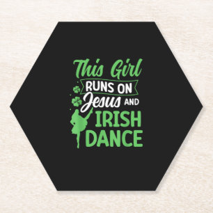 Irish Dancing Dieses Mädchen läuft auf Jesus und I Untersetzer