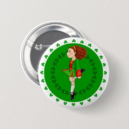 Irish Dancing Girl Abzeichen Button (Vorne & Hinten)