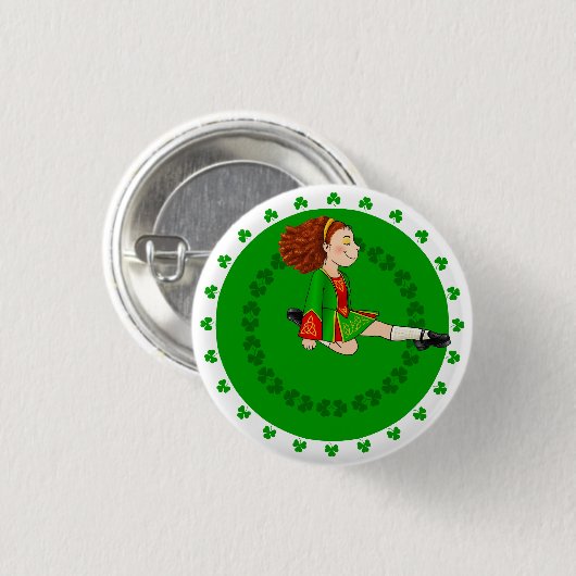 Irish Dancing Girl Abzeichen Button (Vorne & Hinten)