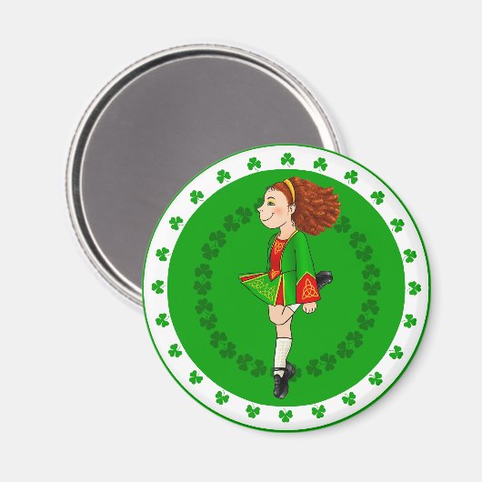 Irish Dancing Girl Magnet (Vorderseite/Rückseite)