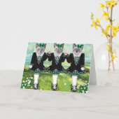 Irish Dancing Kittens Grußkarte Karte (Gelbe Blume)