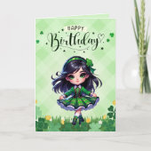 Irish Dancing Lass Birthday Grußkarte Dankeskarte (Vorderseite)