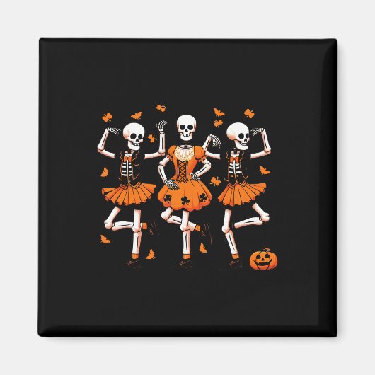 Irish Dancing Skeletts Spooky Dance Halloween Wom Magnet (Vorne)