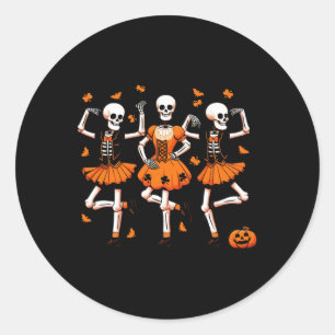Irish Dancing Skeletts Spooky Dance Halloween Wom Runder Aufkleber