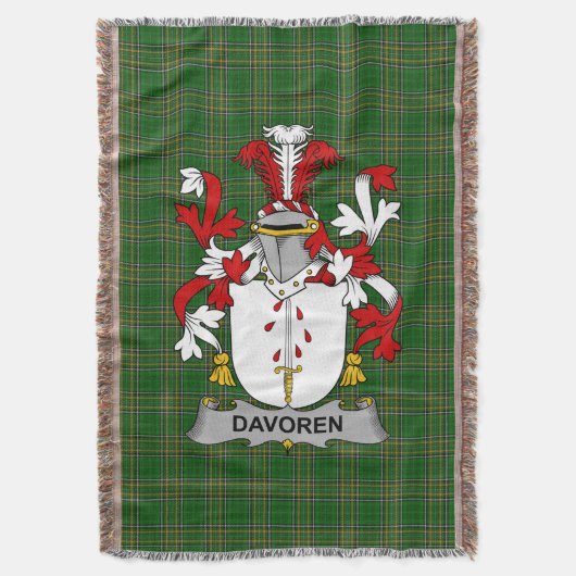 Irish Davoren oder O_Davoren Coat of Arms Family C Decke (Vorderseite Vertikal)