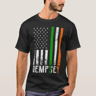 Irish DEMPSEY Family American Flag Ireland Flag T-Shirt