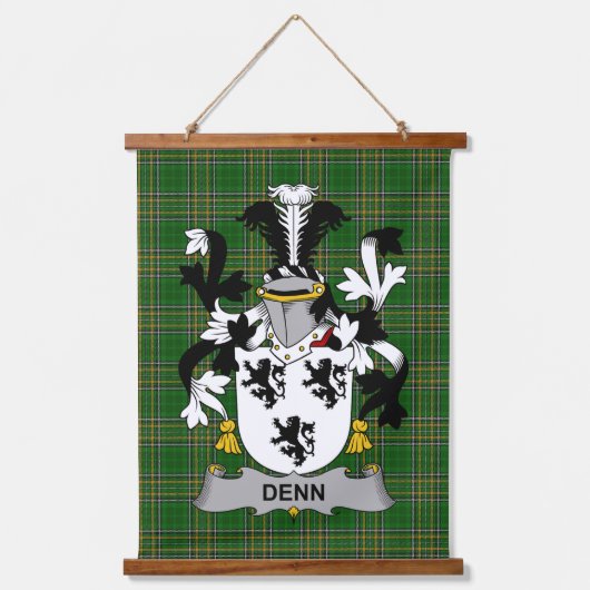 Irish Denn Coat of Arms Family Crest Wandteppich Mit Holzrahmen (Vorderseite)