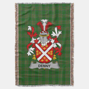 Irish Denny Coat of Arms Familienwappen Irland Decke
