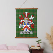 Irish Dermond or O_Dermond Coat of Arms Family Cre Wandteppich Mit Holzrahmen (Schlafzimmer)
