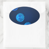 Irish Design Blue Crystal Ovaler Aufkleber (Tasche)