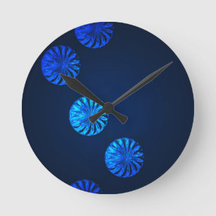 Irish Design Blue Crystal Runde Wanduhr