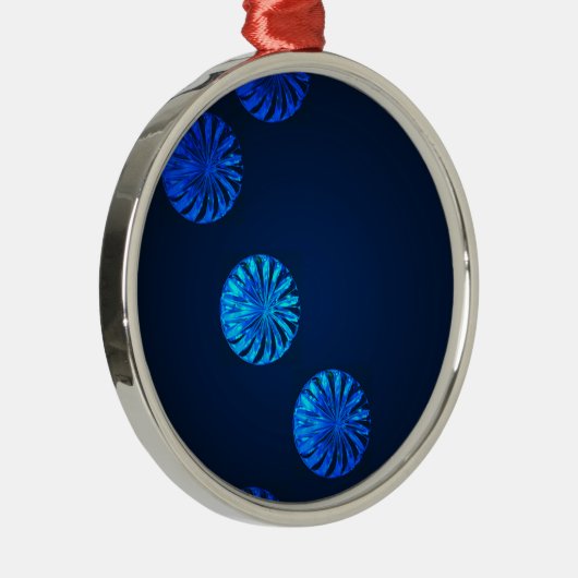Irish Design Blue Crystal Silbernes Ornament (Rechts)