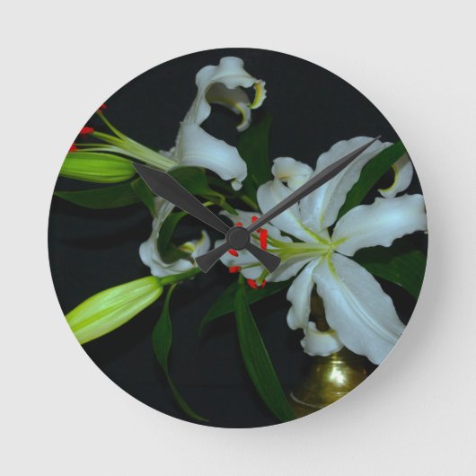 Irish Design-Brass and Flower Collection Runde Wanduhr (Vorderseite)