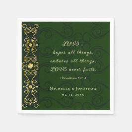 Irish Design LIEBE Versage niemals Bible Verse Wed Serviette