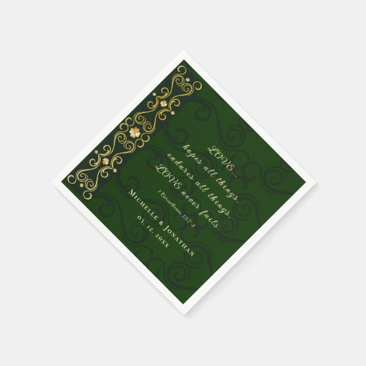 Irish Design LIEBE Versage niemals Bible Verse Wed Serviette (Ecke)