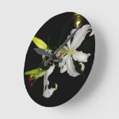 Irish Design-The Flower Collection Runde Wanduhr (Winkel)
