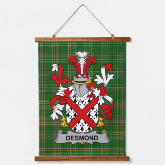 Irish Desmond Coat of Arms Family Crest Wandteppich Mit Holzrahmen