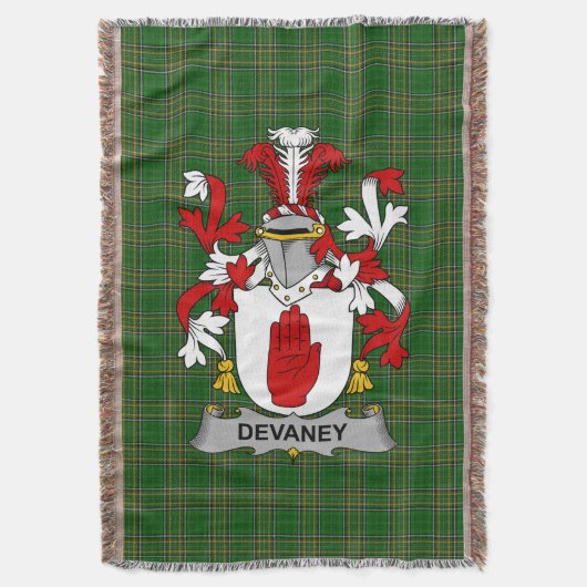 Irish Devaney oder O_Devaney Coat of Arms Family C Decke (Vorderseite Vertikal)