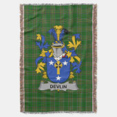 Irish Devlin oder O_Devlin Coat of Arms Family Cre Decke (Vorderseite Vertikal)