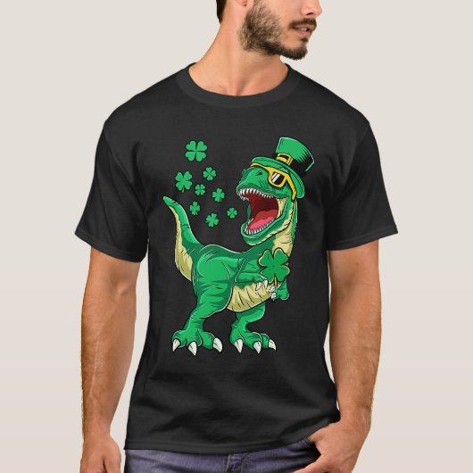 Irish Dinosaur T rex Happy St Patrick's Day Toddle T-Shirt (Vorderseite)