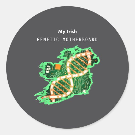 Irish Dna Ireland Motherboard Runder Aufkleber (Vorderseite)
