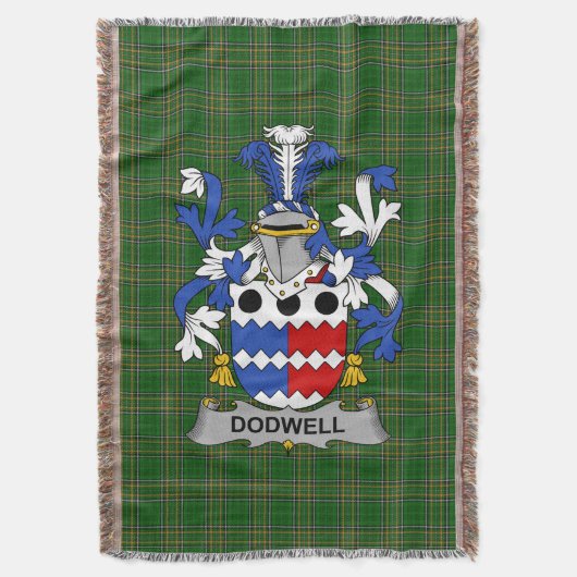 Irish Dodwell Coat of Arms Familienwappen Irland Decke (Vorderseite Vertikal)