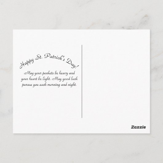 Irish Dog St. Patrick's Day Postcard Postkarte (Rückseite)