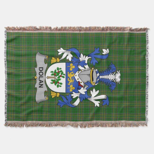 Irish Dolan oder O_Dolan Coat of Arms Familienwapp Decke (Vorderseite)