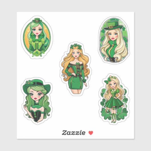 Irish Dolls Sticker Pack (x5) (Blatt)