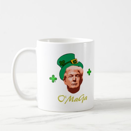 Irish Donald 'O'MaGa' Trump St. Patrick's Day Kaffeetasse (Links)