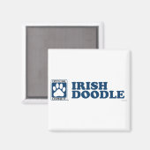 Irish Doodle Blue Magnet (Vorderseite/Rückseite)