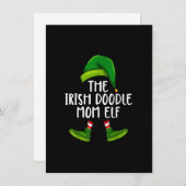 Irish Doodle Mama Dog Elf Funny Christmas Pajama X Einladung (Vorne/Hinten)