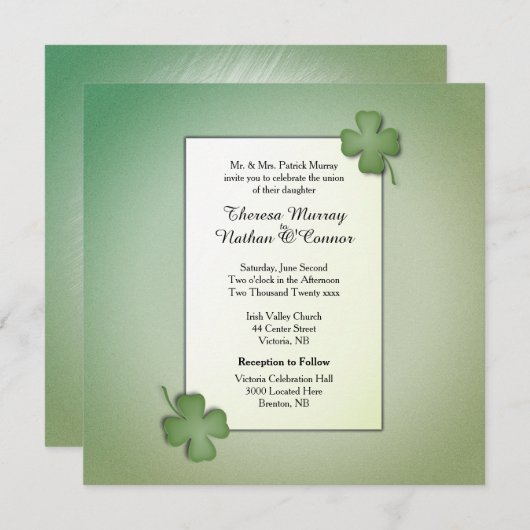 Irish Dream Wedding Einladung (Vorne/Hinten)