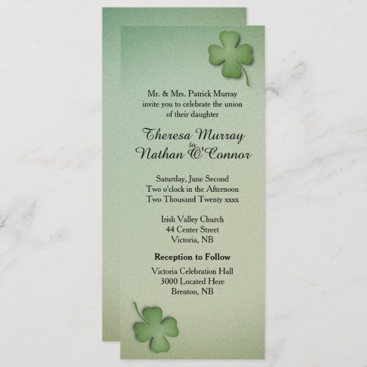 Irish Dreaming Wedding Einladung (Vorne/Hinten)