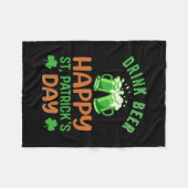 Irish Drink Beer Happy St Patrick S Day Fleecedecke (Vorderseite (Horizontal))