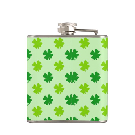 Irish Drink Spaß Booze Whiskey Green Samrocks Flachmann (Rückseite)