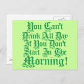 Irish Drink Spaß Postkarte (Vorne/Hinten)