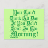 Irish Drink Spaß Postkarte (Vorderseite)