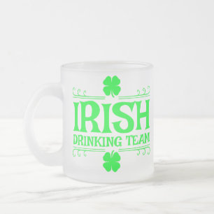 Irish Drink Team Green Kleeblatt Mattglastasse