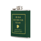 Irish Drink Team Green und Gold mit Kleeblatt Flachmann (Links)