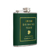 Irish Drink Team Green und Gold mit Kleeblatt Flachmann (Rechts)