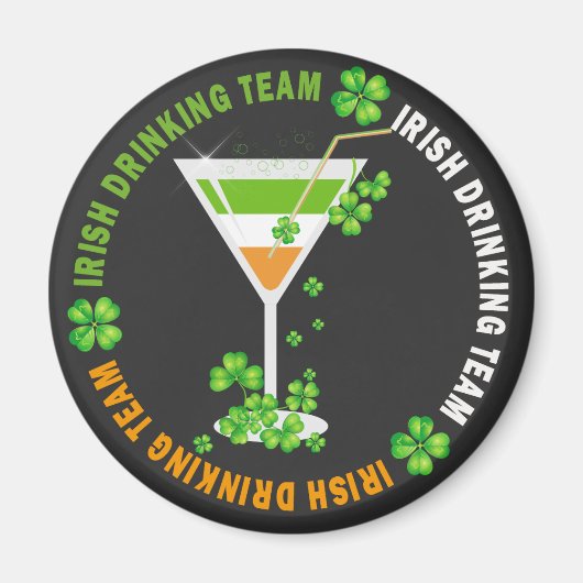 Irish Drink Team Kleeblatt Cocktail Magnet (Vorne)