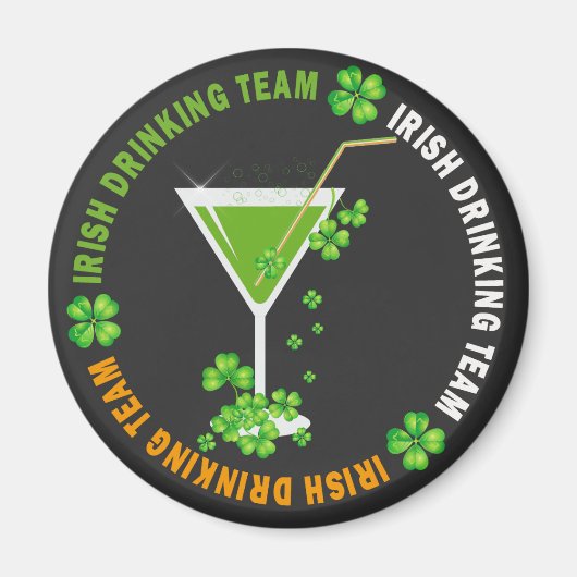 Irish Drink Team Kleeblatt Cocktail Magnet (Vorne)