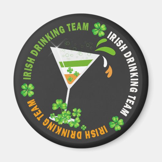 Irish Drink Team Kleeblatt Cocktail Magnet (Vorne)