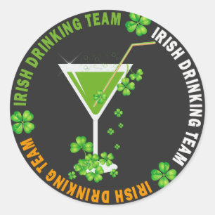 Irish Drink Team Kleeblatt Cocktail Stickers