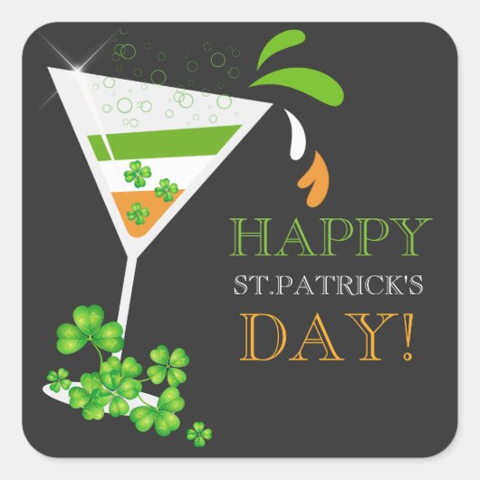 Irish Drink Team Kleeblatt Cocktail Stickers (Vorderseite)