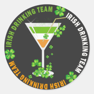 Irish Drink Team Kleeblatt Cocktail Stickers