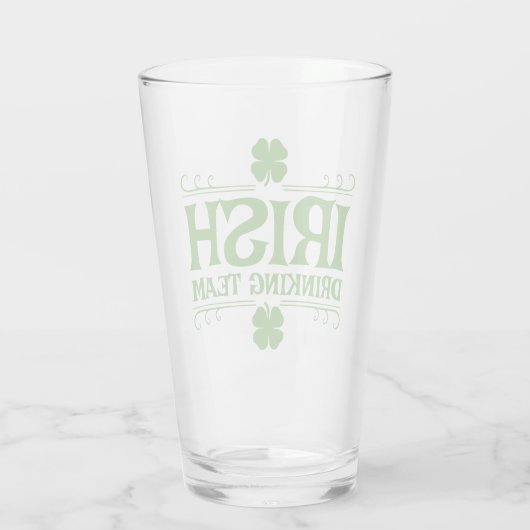 Irish Drink Team Kleeblatt Glas (Rückseite)