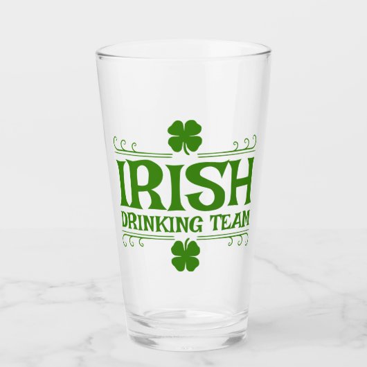 Irish Drink Team Kleeblatt Glas (Vorderseite)