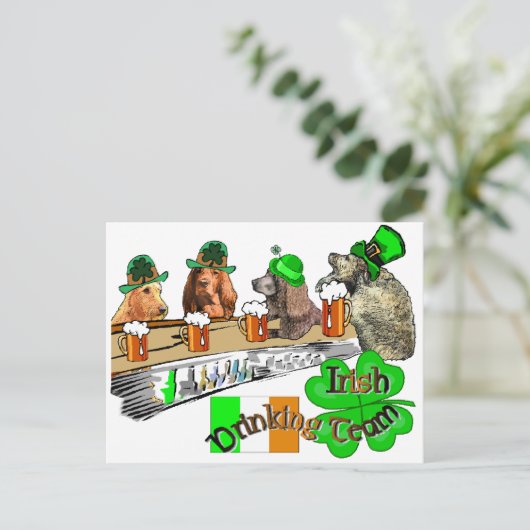 Irish Drink Team Postkarte (Stehend Vorderseite)